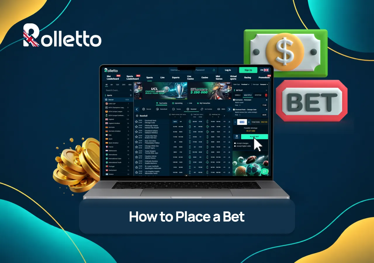 how to place a bet at rolletto casino